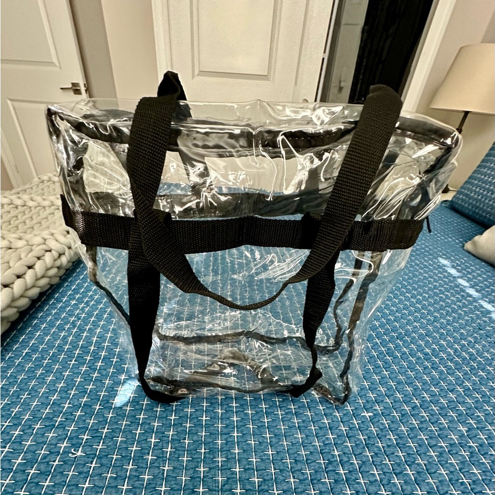 Clear Tote Bag with Black Straps